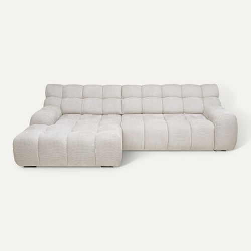 Canapé d'angle relax COCOON méridienne gauche tissu beige vue de face
