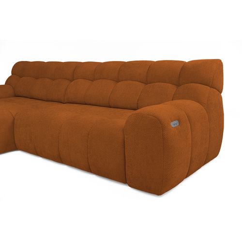 Canapé d'angle relax COCOON méridienne gauche terra cotta vue détaillée