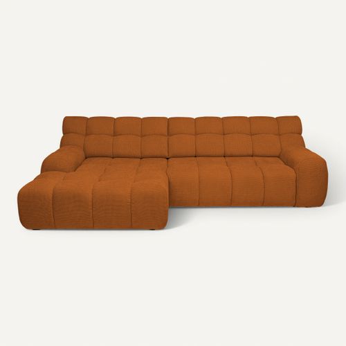 Canapé d'angle relax COCOON méridienne gauche terra cotta vue de face