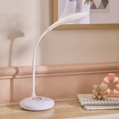Lampe de bureau H. 48 cm MILA Blanche vue d'ambiance 1