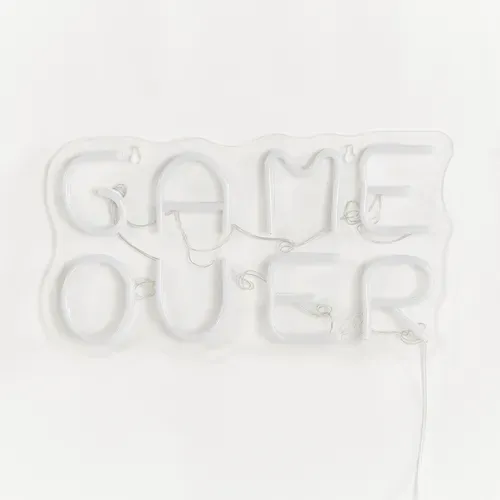 Néon mural LED USB L. 32 cm GAME OVER Multicolore vue de face