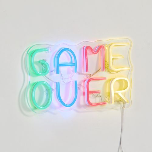 Néon mural LED USB L. 32 cm GAME OVER Multicolore vue 3/4