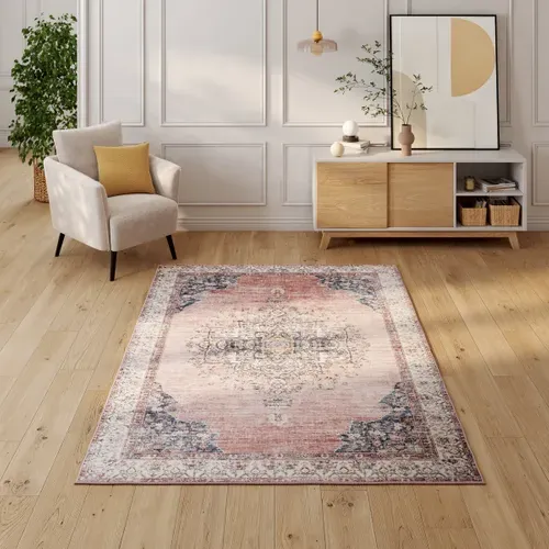 Tapis 160 x 230 cm ORIANE Rose vue d'ambiance 1