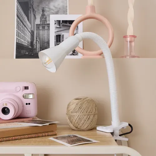 Lampe pince de bureau H. 45 cm ALPHA Blanche vue d'ambiance 1