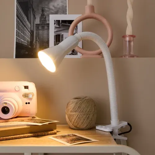 Lampe pince de bureau H. 45 cm ALPHA Blanche