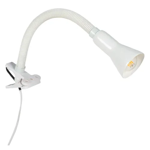 Lampe pince de bureau H. 45 cm ALPHA Blanche vue 3/4
