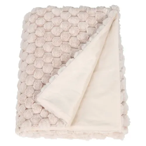 Plaid 130x170 cm CALIN Beige vue de face
