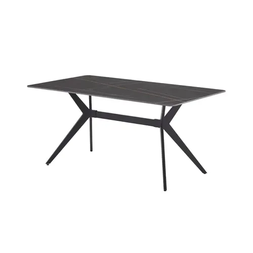 Table céramique L. 160 ARIA Noir vue de profil