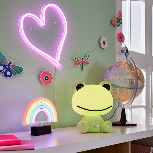 Néon mural Led USB H. 34 cm COEUR Rose vue d'ambiance 1