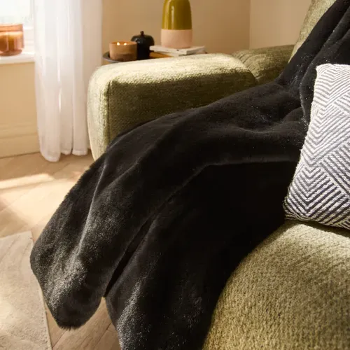 Plaid 150x200 cm JACOB Noir vue d'ambiance 1