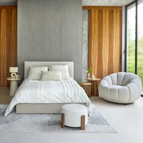 Pouf H. 36 cm BOUCLE Blanc