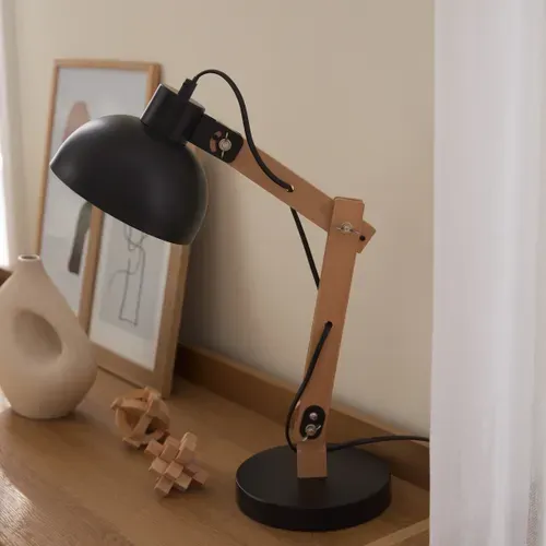 Lampe de bureau H. 42 cm SAYA Noire vue d'ambiance 1