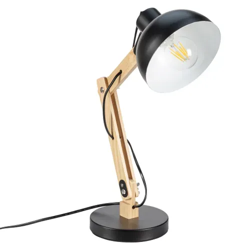 Lampe de bureau H. 42 cm SAYA Noire vue 3/4
