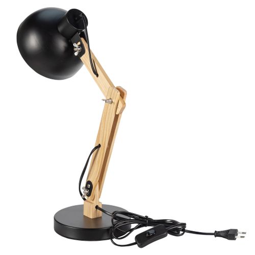 Lampe de bureau H. 42 cm SAYA Noire vue de derrière