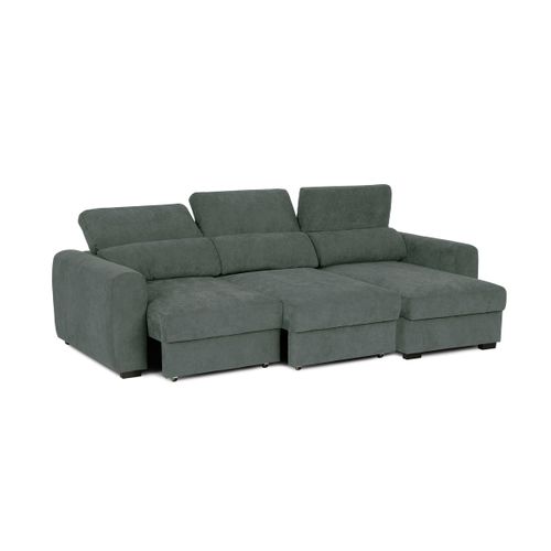 Canapé d'angle méridienne REYNOLDS II tissu vert