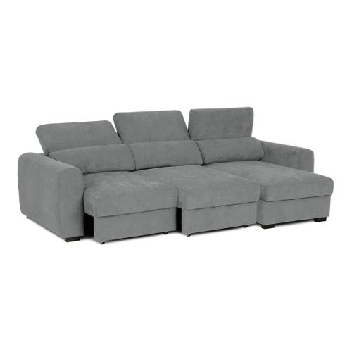 Canapé d'angle méridienne REYNOLDS II tissu gris