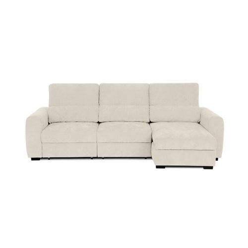 Canapé d'angle méridienne REYNOLDS II tissu grège