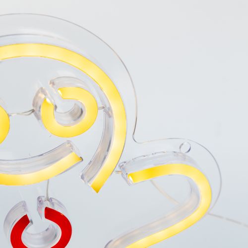 Néon Led USB H. 23 cm PAIN D'ÉPICE Orange et rouge vue détaillée