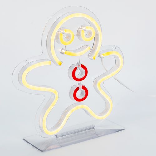 Néon Led USB H. 23 cm PAIN D'ÉPICE Orange et rouge vue 3/4