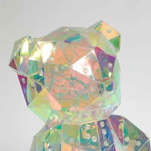 Petit Ours lumineux H. 25 cm - Transparent vue détaillée