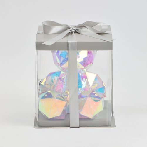 Petit Ours lumineux H. 25 cm - Transparent vue de face