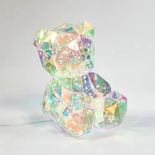 Petit Ours lumineux H. 25 cm - Transparent vue 3/4