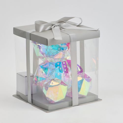 Petit Ours lumineux H. 25 cm - Transparent