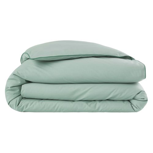 Housse de couette 260x240 cm DREAMEA PERCALE SAUGE