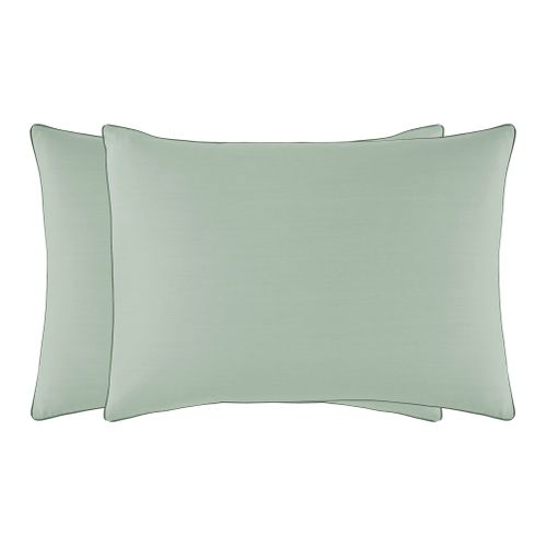 2 taies d'oreiller 50x70 cm DREAMEA PERCALE SAUGE
