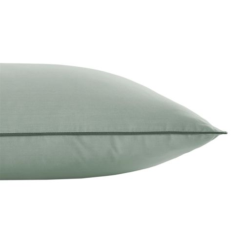 2 taies d'oreiller 65x65 cm DREAMEA PERCALE SAUGE