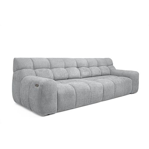 Canapé relax 4 places COCOON tissu gris clair vue de profil
