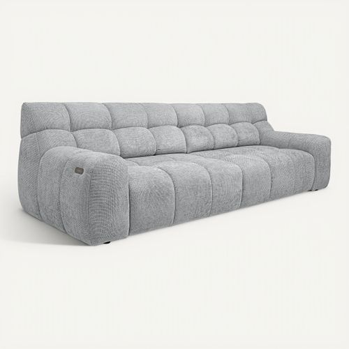 Canapé relax 4 places COCOON tissu gris clair vue 3/4