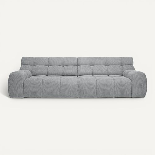 Canapé relax 4 places COCOON tissu gris clair