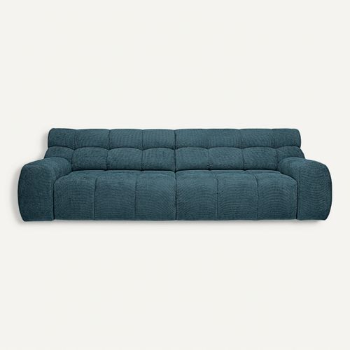 Canapé relax 4 places COCOON tissu bleu clair