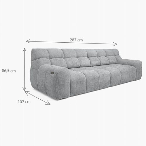 Canapé relax 4 places COCOON tissu bleu clair
