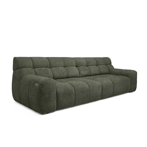 Canapé relax 4 places COCOON tissu vert vue de profil