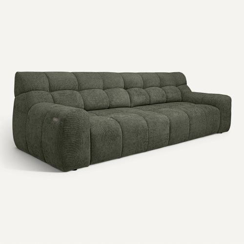 Canapé relax 4 places COCOON tissu vert vue 3/4