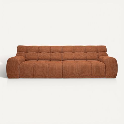 Canapé relax 4 places COCOON tissu terra cotta