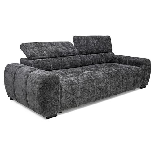 Canapé relax 3,5 places AUGUSTIN tissu gris foncé