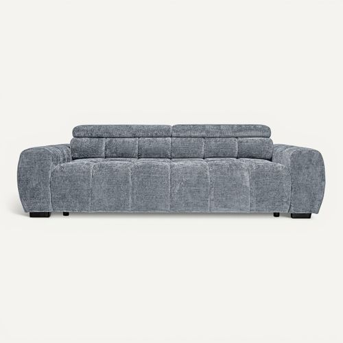 Canapé relax 3,5 places AUGUSTIN tissu gris vue de face