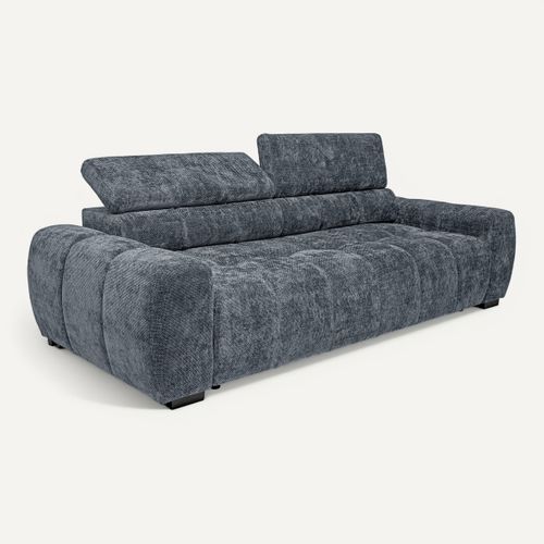 Canapé relax 3,5 places AUGUSTIN tissu gris vue 3/4