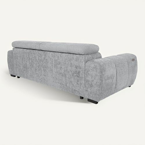 Canapé relax 3,5 places AUGUSTIN tissu gris clair vue de derrière