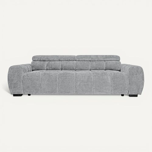 Canapé relax 3,5 places AUGUSTIN tissu gris clair