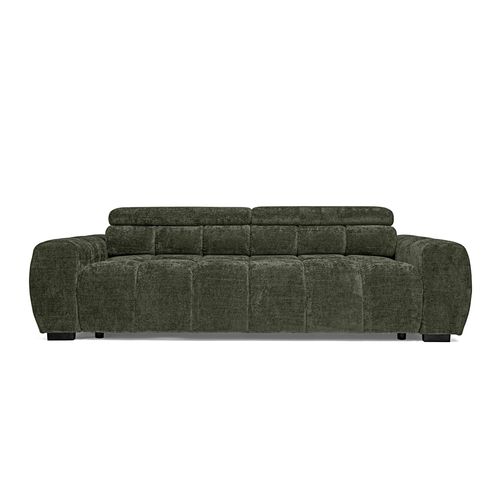 Canapé relax 3,5 places AUGUSTIN tissu vert