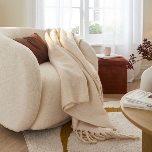 Plaid 130x170 cm MOLLY Beige vue d'ambiance 1
