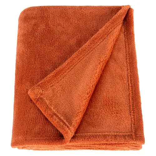 Plaid 125x150 cm DOUCEUR Terracotta vue 3/4