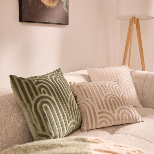 Housse de coussin 40x40 cm ACHILLE Taupe vue d'ambiance 1