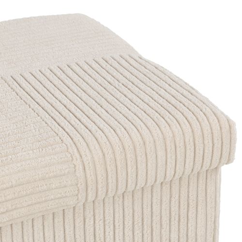 Pouf pliable H. 38 cm PAT Ecru