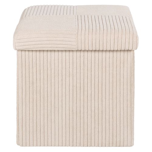 Pouf pliable H. 38 cm PAT Ecru