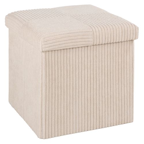 Pouf pliable H. 38 cm PAT Ecru